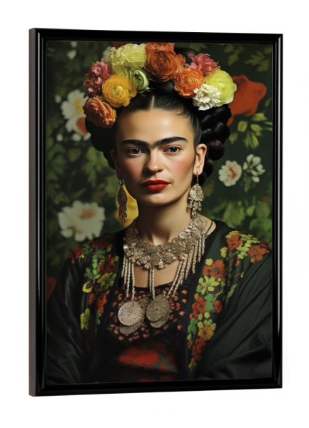 Poster mit schwarzem Rahmen "Frida Kahlo-Blume" artboxONE - Menschen
