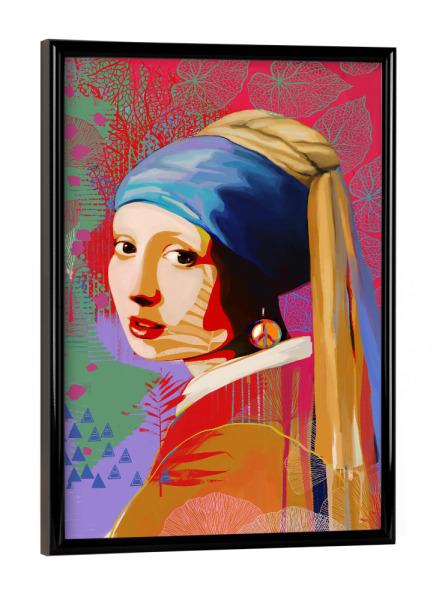Poster mit schwarzem Rahmen "The Girl With A Pearl Earring" artboxONE - Streetart