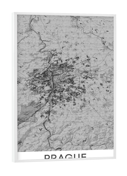 Poster mit weißem Rahmen "Prag Bleistift CityMap" artboxONE - Städte / Prag,Kartografie