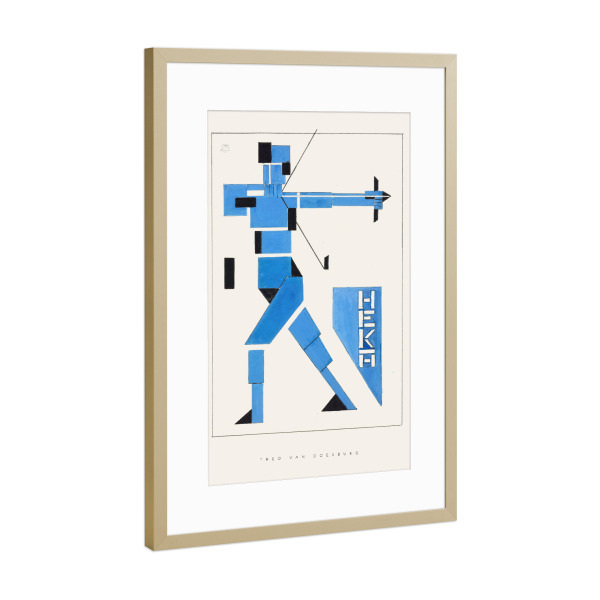 Poster mit Rahmen Gold "Van Doesburg - Exhibition Design" artboxONE - Typografie,Abstrakt,Geometrie