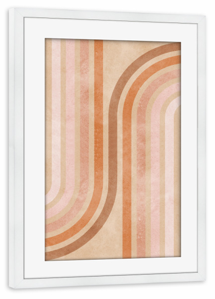 Poster mit Rahmen weiß "Boho-Linien E" artboxONE - Abstrakt,Geometrie