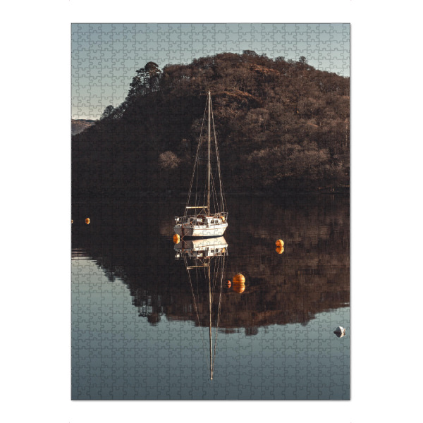 Puzzle Ravensburger "The boat" artboxONE - Natur,Reise,Reise / Strand und Meer,Reise / Länder - Boat,Scotland,Schottland,See,Lake,Sailing ship