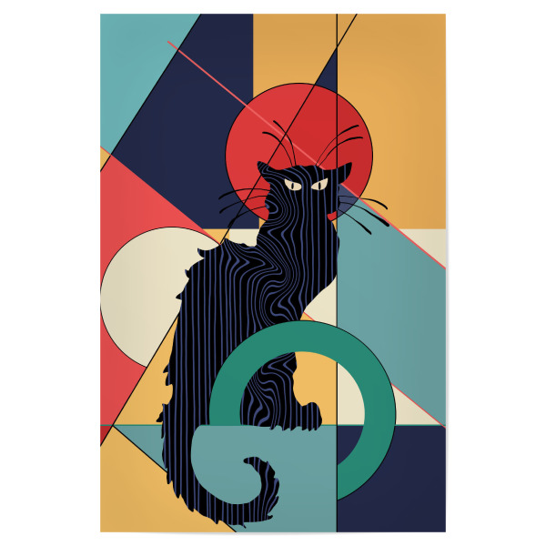 Poster 30x20 cm "Le Chat Noir" artboxONE - Tiere,Abstrakt,Geometrie