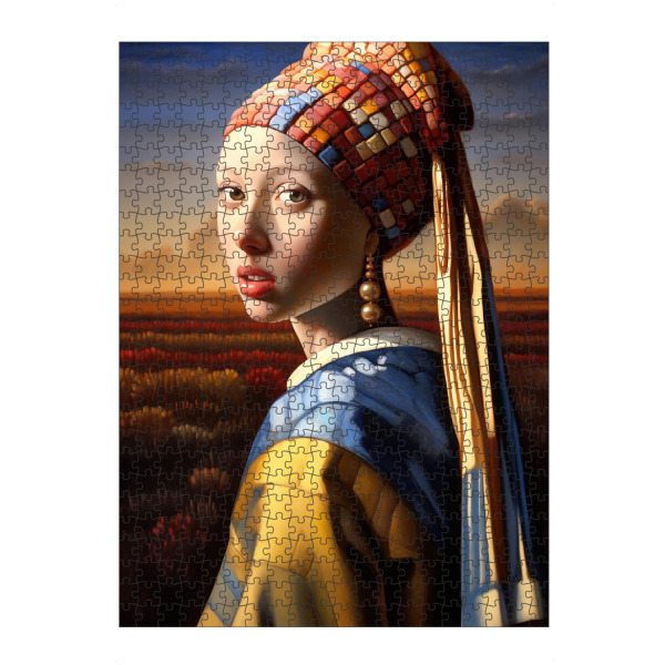 Puzzle Ravensburger "Die Perlenohrringe" artboxONE - Abstrakt,Menschen,Lustig