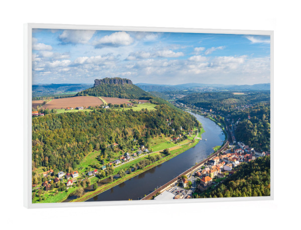 Poster mit weißem Rahmen "Königsstein an der Elbe" artboxONE - Natur,Reise,Architektur