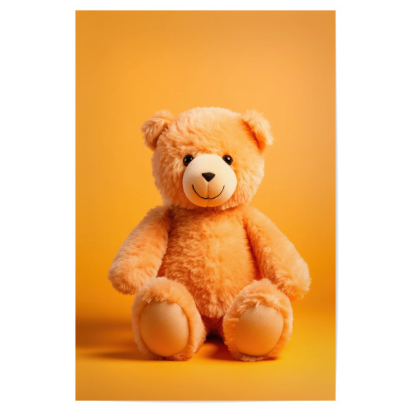 Poster 30x20 cm "Orangefarbener Stoffteddy" artboxONE - Tiere,Lustig