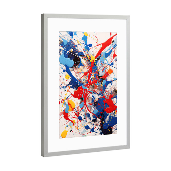 Poster mit Rahmen Silber "Abstrakte expressionistische Kunst" artboxONE - Abstrakt