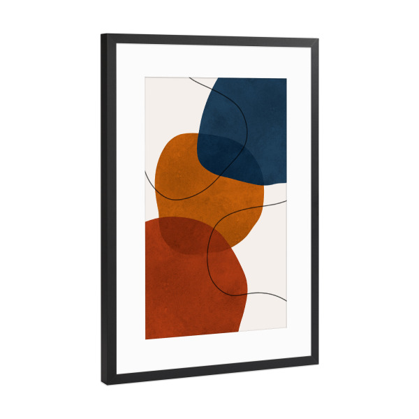 Poster mit Rahmen Schwarz (Metallic) "Bunte Boho-Formen E" artboxONE - Abstrakt,Geometrie