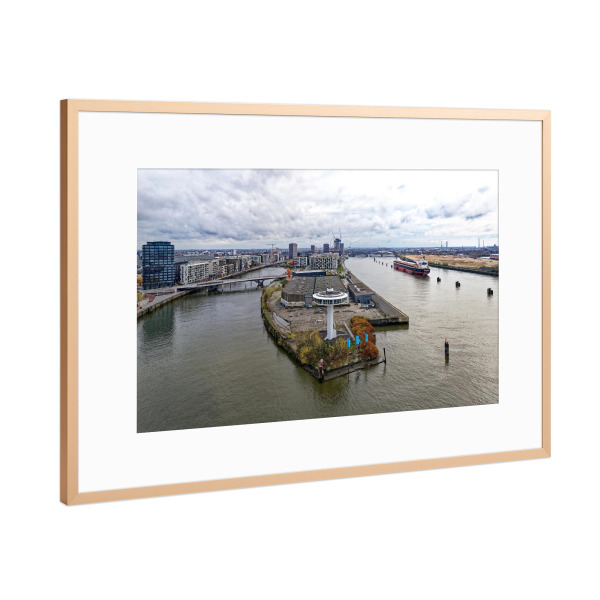 Poster mit Rahmen Kupfer "Lighthouse Zero - Hamburg 2023 Nov" artboxONE - Städte,Städte / Hamburg,Reise,Architektur,Reise / Länder