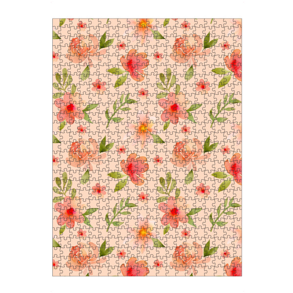 Puzzle Ravensburger "Aquarell-Pfingstrosen auf Orange" artboxONE - Floral