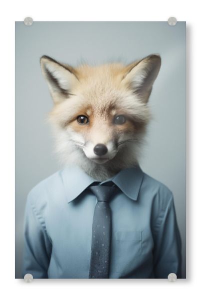 Acrylglasbild "Geschäftsfuchs" artboxONE - Tiere,Lustig - Tier,Geschäft,Niedlich,Fuchs,Lustig,Foto,Fotografie,Porträt,Anzug,Surreal