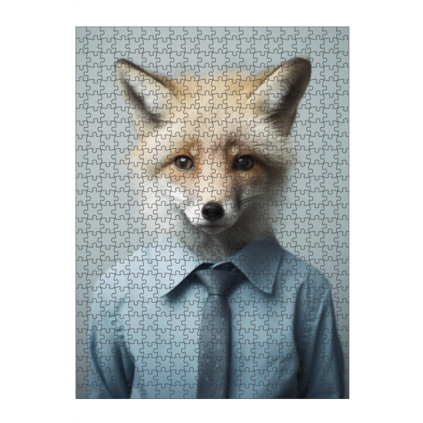 Puzzle Ravensburger "Geschäftsfuchs" artboxONE - Tiere,Lustig - Tier,Geschäft,Niedlich,Fuchs,Lustig,Foto,Fotografie,Porträt,Anzug,Surreal