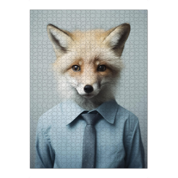 Puzzle Ravensburger "Geschäftsfuchs" artboxONE - Tiere,Lustig - Tier,Geschäft,Niedlich,Fuchs,Lustig,Foto,Fotografie,Porträt,Anzug,Surreal