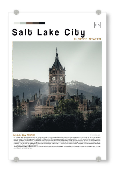 Acrylglasbild "Zeitungscover von Salt Lake City" artboxONE - Städte,Architektur
