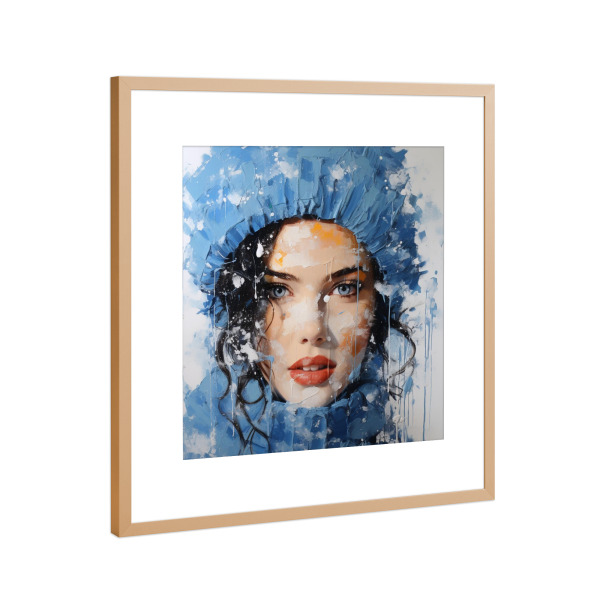 Poster mit Rahmen Kupfer "MODE WINTER FRAU SCHNEEFLOCKEN" artboxONE - Menschen,Fashion,Weihnachten - Pop-art,Mode,Winter,Schneeflocken,Kunst,Hafen