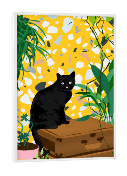 Poster mit weißem Rahmen "Urban Jungle Cat" artboxONE - Natur,Tiere