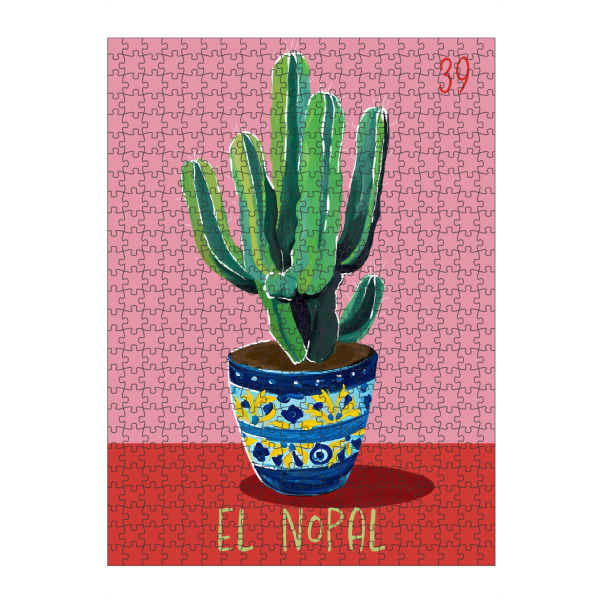 Puzzle Ravensburger "39 El Nopal Der Kaktus" artboxONE - Natur,Floral - Kaktus,Loteria mexicana,Tarot,Natur,Valentinstag,Malerei - Bild kaktus