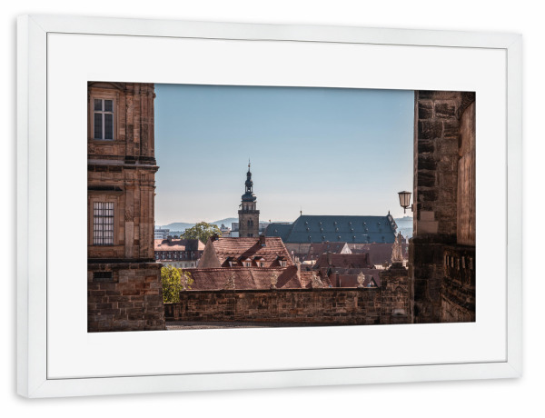 Poster mit Rahmen weiß "Altstadt Bamberg" artboxONE - Städte,Architektur