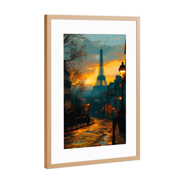 Poster mit Rahmen Kupfer "Paris im Morgengrauen" artboxONE - Architektur,Städte / Paris