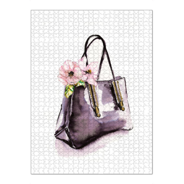 Puzzle Ravensburger "Handtasche mit Blume" artboxONE - Menschen,Fashion - Tasche,Blumen,Geldbörse - Bild tasche