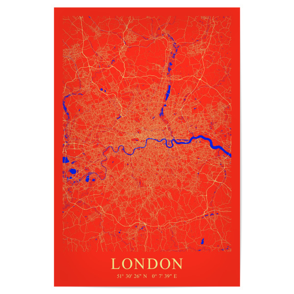 Poster "Stadt London Kartenplan" artboxONE - Städte / London,Kartografie