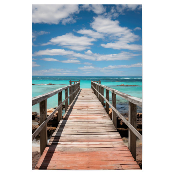 Poster 30x20 cm "Holzsteg zum Meer" artboxONE - Reise / Strand und Meer