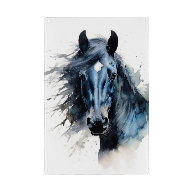 Holzbild "Pferde-Aquarellkunst B" artboxONE - Tiere - Pferd,Pferde,Tier,Aquarell,Malerei,Pony