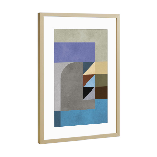Poster mit Rahmen Gold "Modernes und geometrisches C" artboxONE - Abstrakt,Geometrie