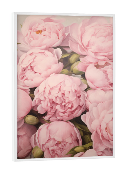 Poster mit weißem Rahmen "Harmonische Pfingstrosen" artboxONE - Natur,Floral,Liebe