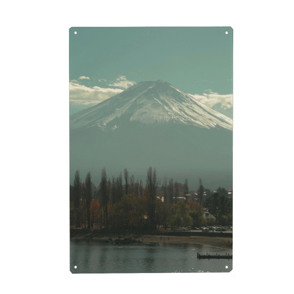 Metall Poster "Fuji-Berg mit See" artboxONE - Natur,Reise,Reise / Asien,Städte / Tokio - Fuji,Japan,Reisen,See,Natur,Berge - Blechschild