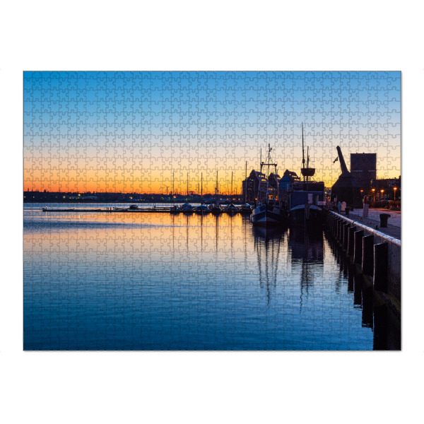 Puzzle Ravensburger "Warnow, Schiffe, Häuser" artboxONE - Natur,Reise,Architektur