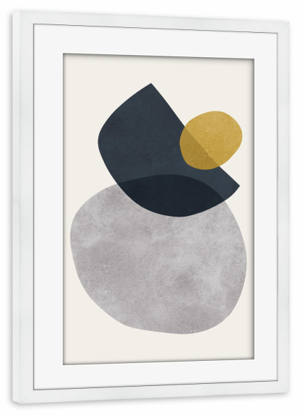 Poster mit Rahmen weiß "Expressionistische Formen C" artboxONE - Abstrakt,Geometrie