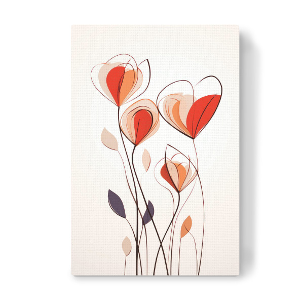 Leinwandbild "Zarte herzförmige Blüten" artboxONE - Floral,Abstrakt,Liebe