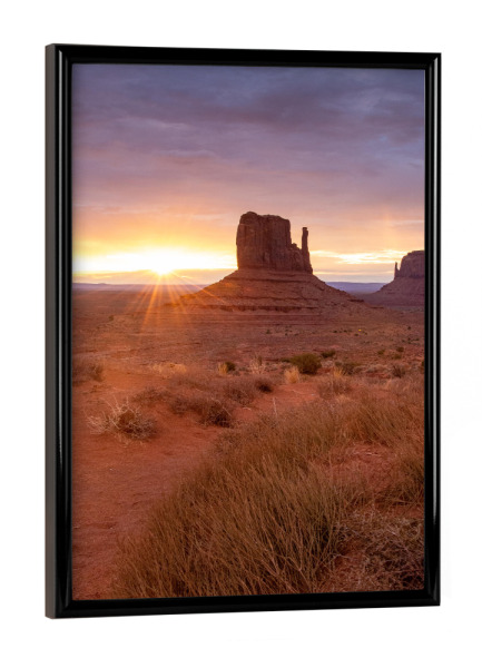 Poster mit schwarzem Rahmen "Sonnenaufgang im Monument Valley" artboxONE - Natur,Reise,Reise / Länder