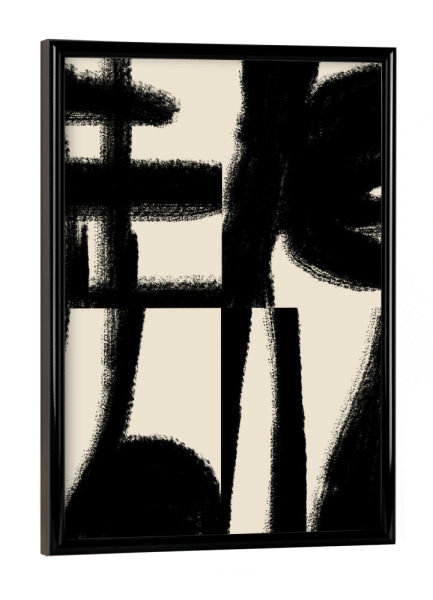 Poster mit schwarzem Rahmen "Japandi-Collage" artboxONE - Abstrakt