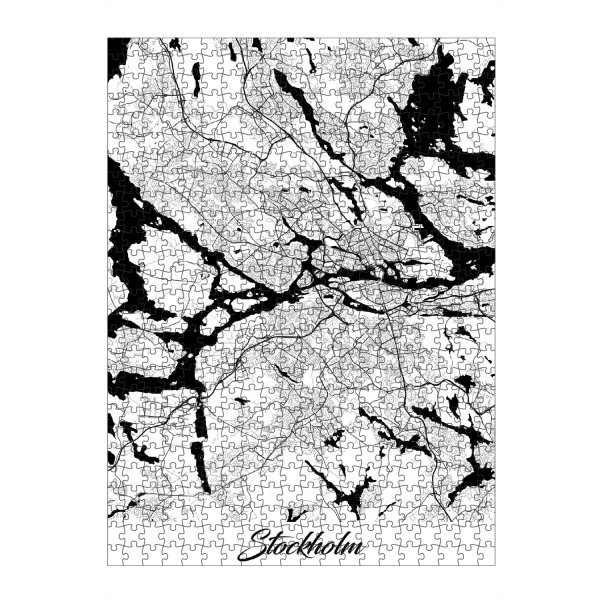 artboxONE Puzzle "Stockholm City Map" artboxONE - Schwarzweiß,Städte / Stockholm
