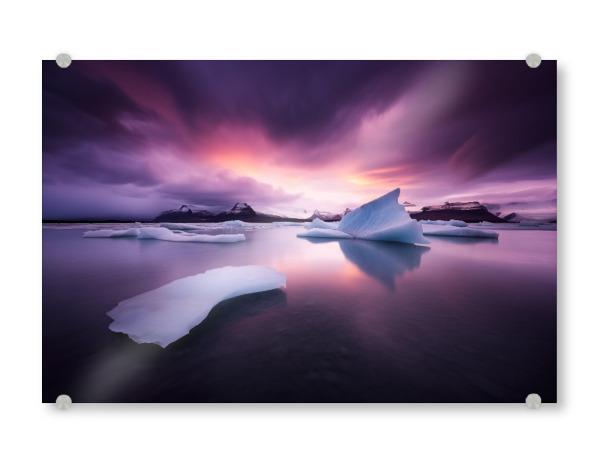 Acrylglasbild "Eisberge in der Eislagune" artboxONE - Natur,Reise / Strand und Meer