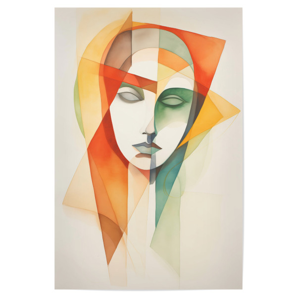 Poster "Geometrische Aquarellfrau" artboxONE - Abstrakt,Menschen,Galaxy