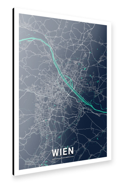 Alu-Dibond "Wien CityMap" 30x20 cm artboxONE