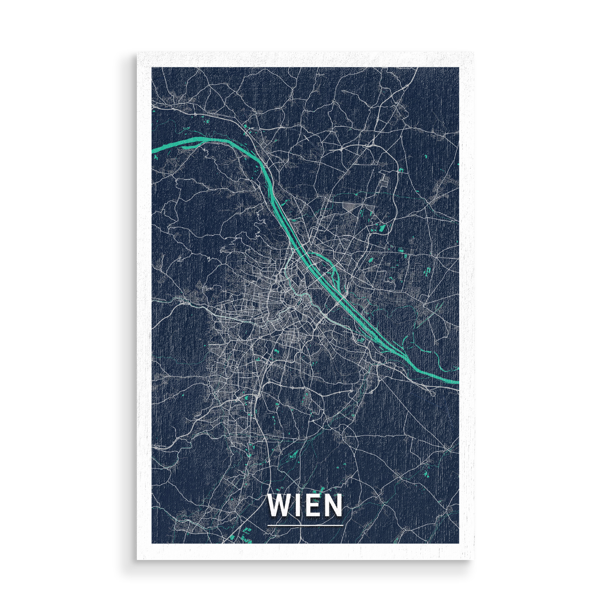 Holzbild "Wien CityMap" artboxONE - Städte / Wien,Kartografie