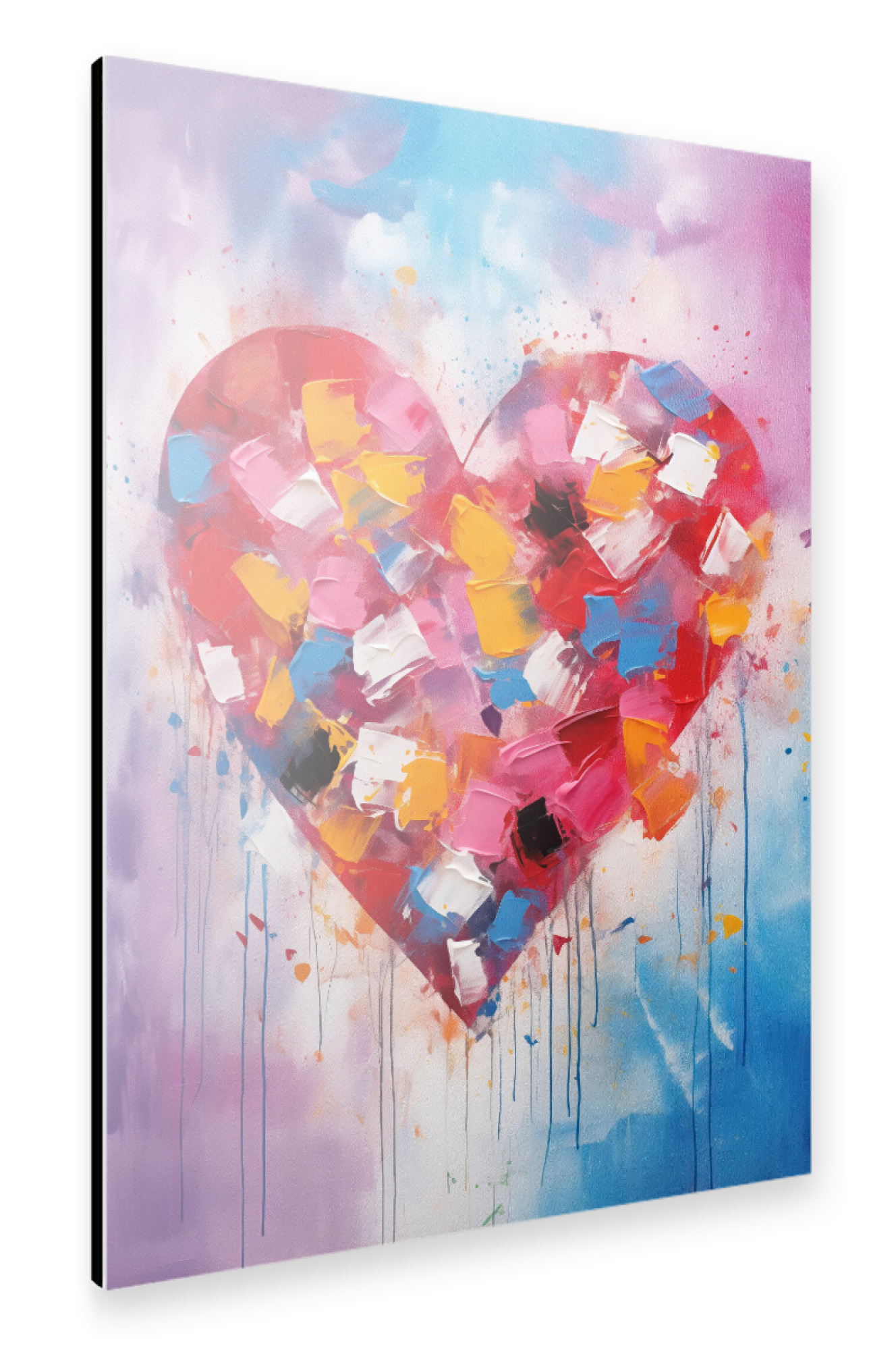 Alu-Dibond "Großes buntes Herz" 75x50 cm artboxONE