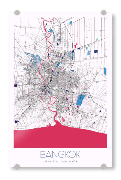 Acrylglasbild "Bangkok Thailand" artboxONE - Städte / Weitere,Kartografie
