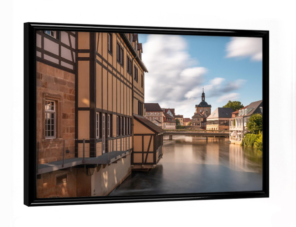 Poster mit schwarzem Rahmen "Bamberg Regnitz" artboxONE - Städte,Architektur