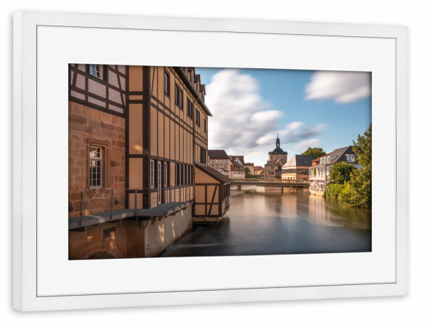 Poster mit Rahmen weiß "Bamberg Regnitz" artboxONE - Städte,Architektur