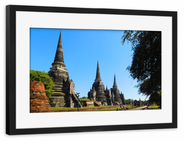 Poster mit Rahmen schwarz "Ayutthaya-Tempelanlage" artboxONE - Reise,Architektur,Reise / Asien,Reise / Länder