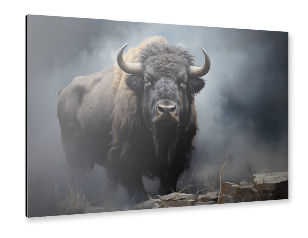 Alu-Dibond "Großer grauer Büffel" 30x20 cm artboxONE