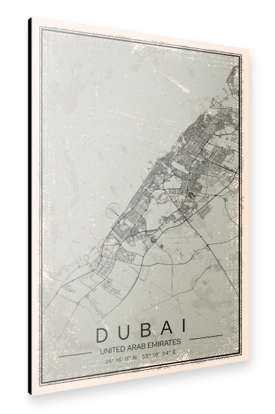 Alu-Dibond "Dubai Stadt Vintage" 30x20 cm artboxONE