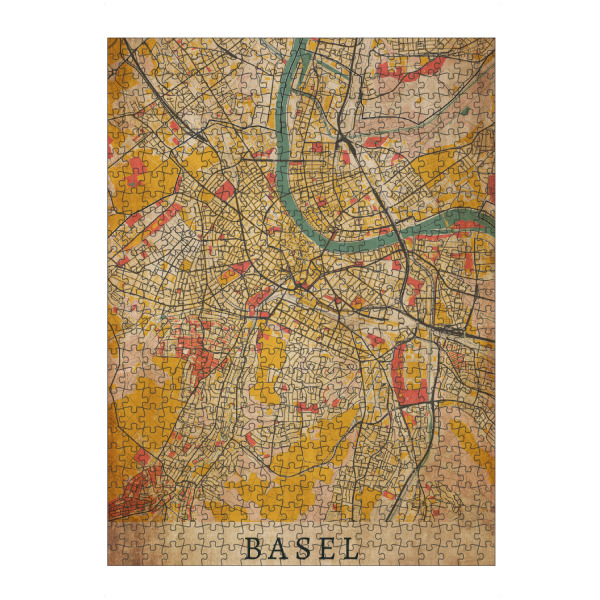 Puzzle Ravensburger "Basler Retro City Map" artboxONE - Städte,Kartografie