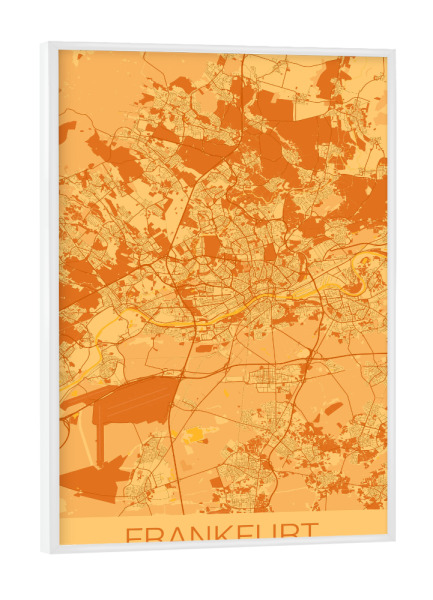 Poster mit weißem Rahmen "Frankfurt am Main CIty" artboxONE - Städte / Frankfurt,Kartografie