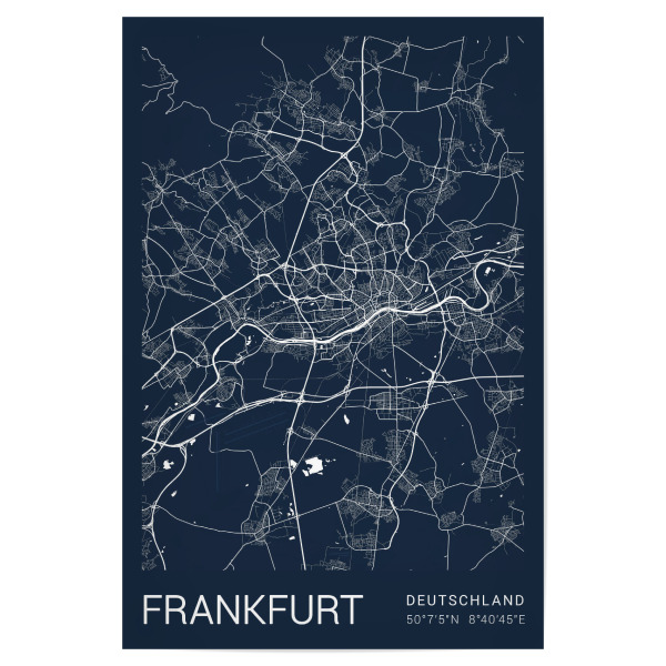 Poster 30x20 cm "Frankfurter Stadtplan" artboxONE - Städte / Frankfurt,Kartografie